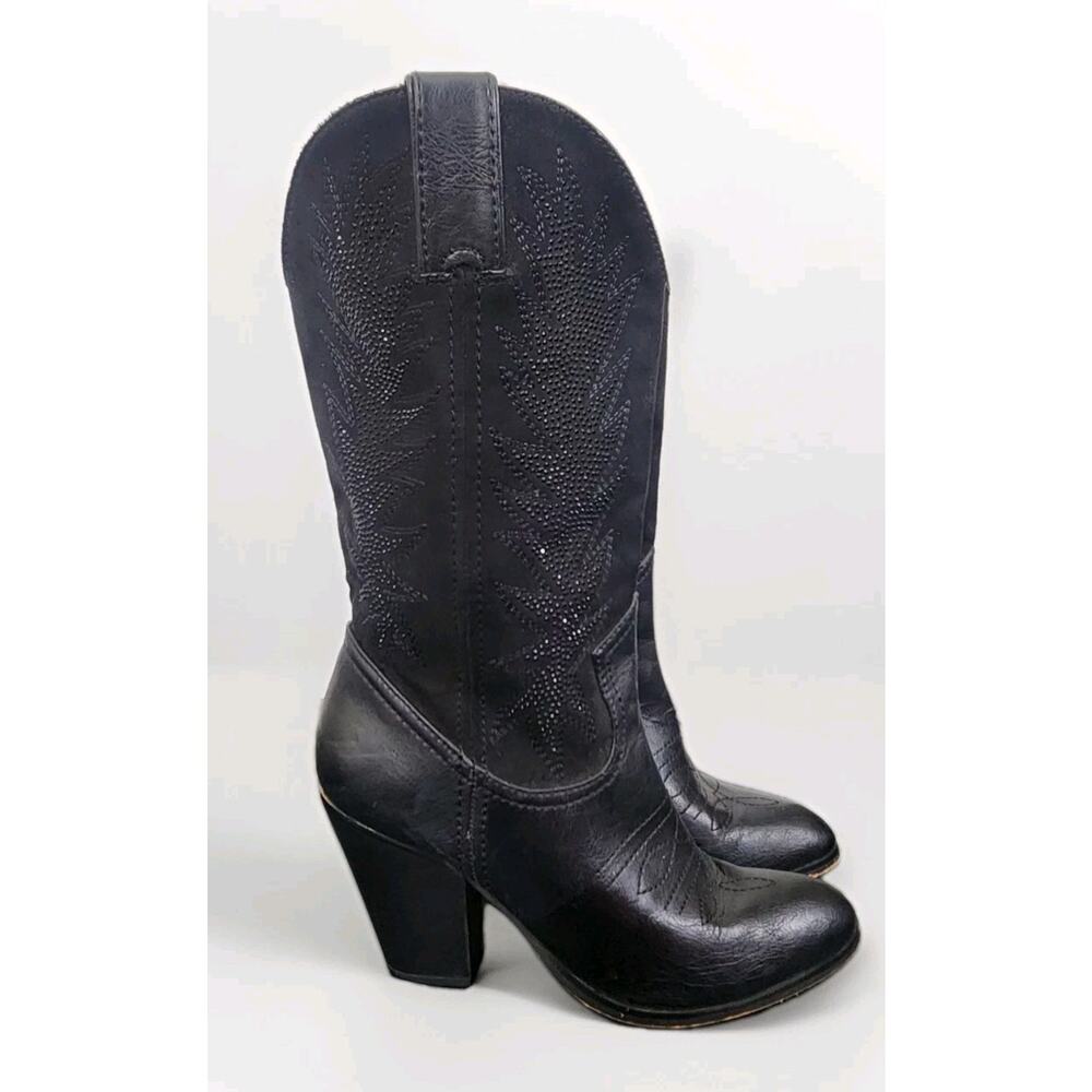 Miranda Lambert 3" Heel Black Cowboy Boot Sz 7 Jeweled Sparkle Bling Concert